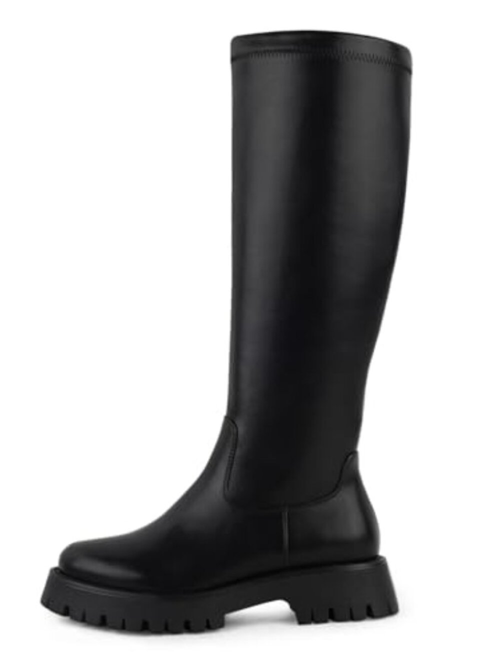 Knee High Chunky Platform Boots with Side Zipper Faux Leather - Picture 6 of 7